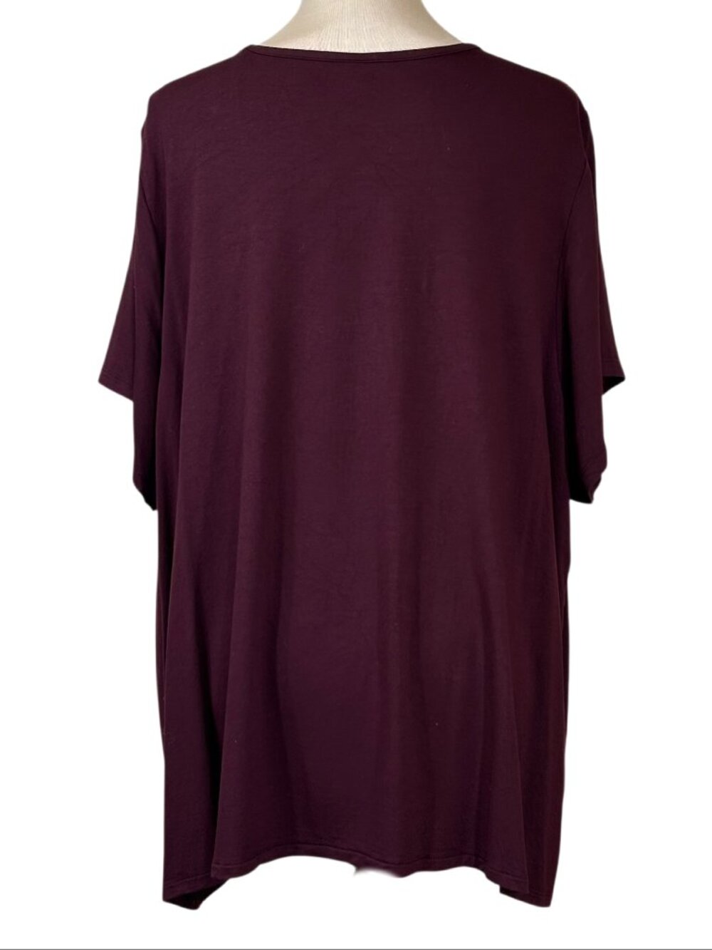 Old Navy Burgundy Viscose V-Neck Short Sleeve Top T-Shirt Size 3X - Picture 3 of 7
